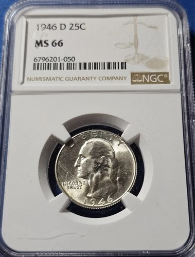A 1946 D Washington Quarter NGC MS66!!!