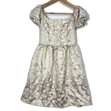 Gold Floral Formal Dress Girls S Special Event Flower Girl Wedding Holiday Party