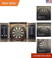 Match Pro Dartboard Cabinet Set Official 18 Sisal Board, Self Healing Fibe...