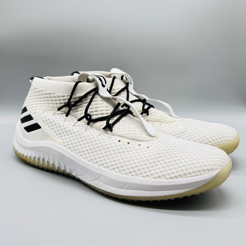 Adidas Shoes Mens 15 White Black Dame 4 Basketball NBA Signature Core Sneakers - Picture 2 of 12