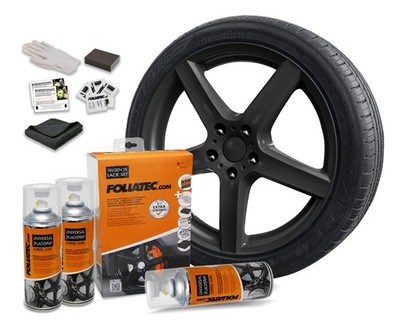 Wheels 2K Paint Set Spray, Gloss Black, 3 x 400ml