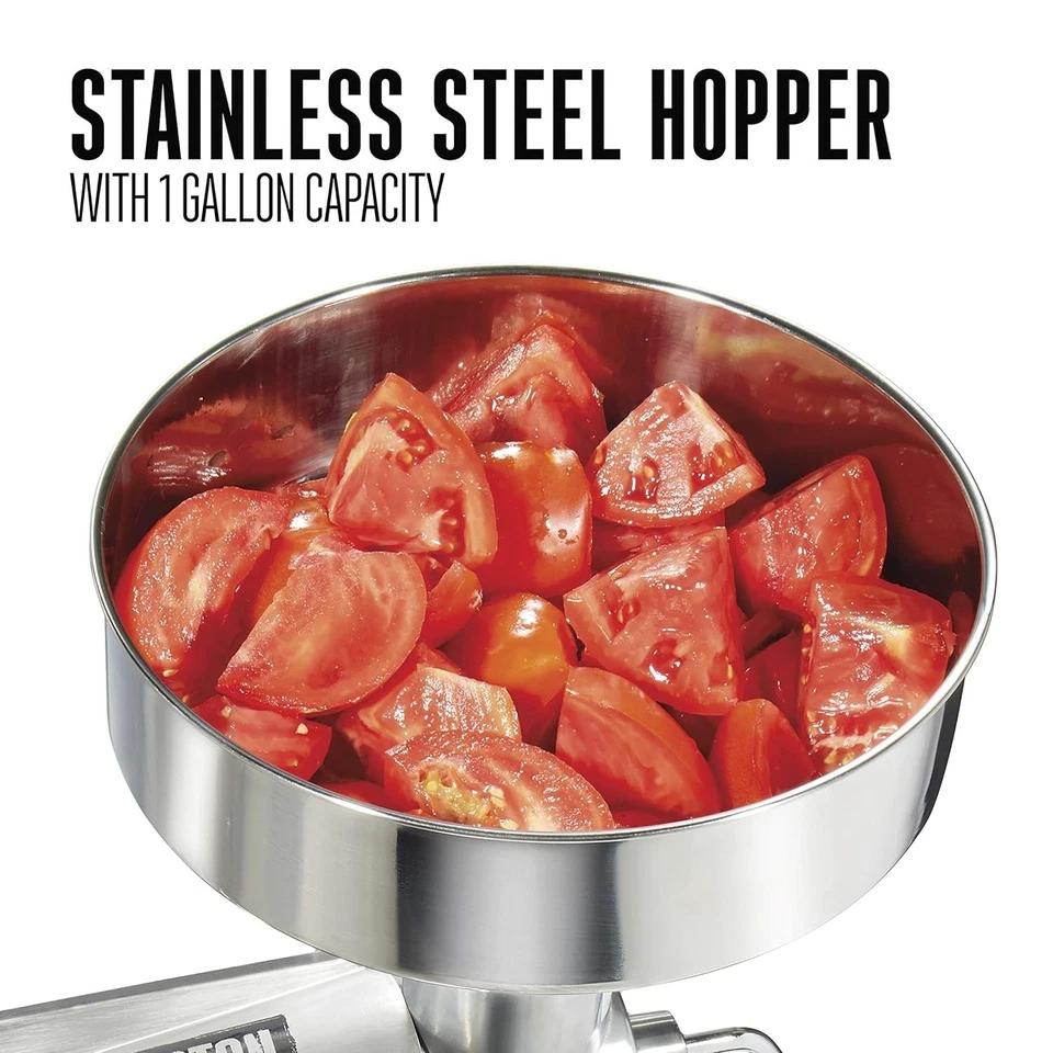 Metal Tomato Strainer, 1 Gallon Hopper, Stainless Steel - Image 4 of 4