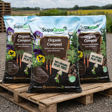 Image of SupaGrow 50L Peat Free Organic Garden Compost Soil Improver mulit buy uk trade