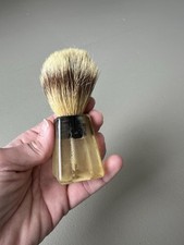 Vintage Sterilized Badger Hair Shaving Brush Lucite Handle Barber Vanity