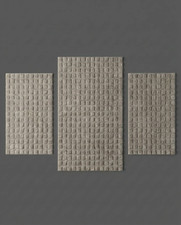 Läufer Teppich Bettumrandung Sandgrau Bubble 3-teilig Hochflor rutschfest weich