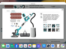 Drywall Sander with Vacuum Dust Collector, 1000W Popcorn Ceiling Removal Tool