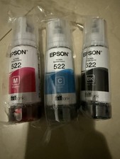 Genuine Epson 522 Ink Bottles 3 Pack for ET-2720 ET-2800 ET-2803 ET-4700 ET-4800