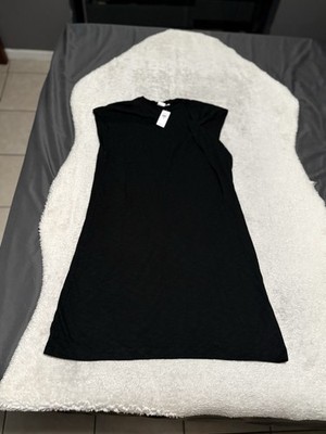 New Gap Women s Black Large Shirt Dress NWT Cotton Solid Relaxed Fit