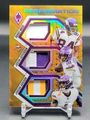2025 Phoenix Patch Randy Moss Justin Jefferson Jordan Addison Gold Prizm 5/10
