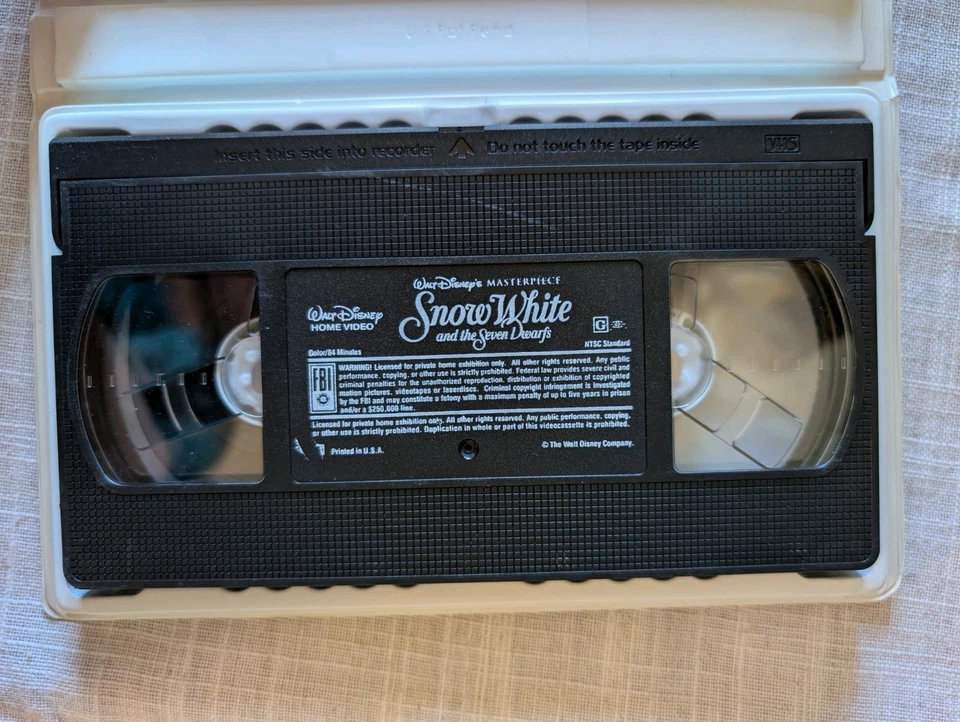 Walt Disney Snow White and The Seven Dwarves VHS Video Tape With Clamshell - Image 3 of 3