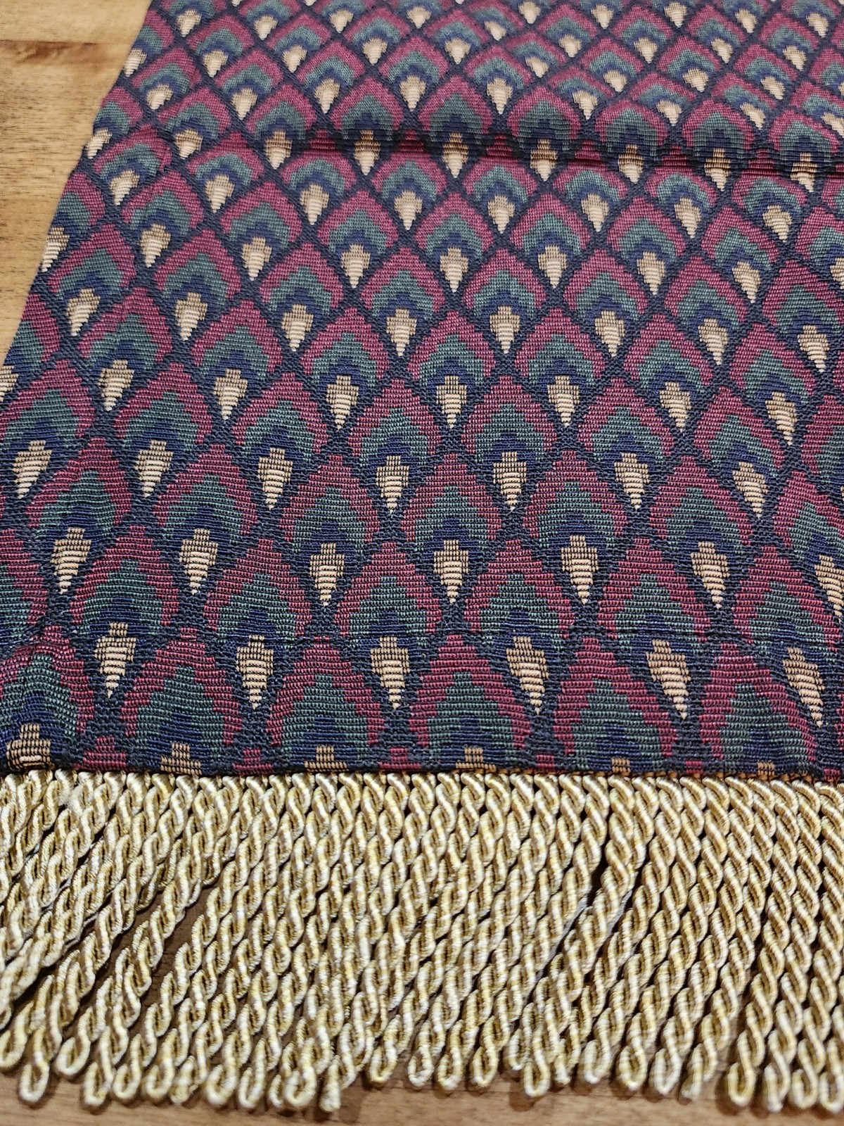 Table Runner Or Dresser Scarf With Tassels Thick Fabric Pretty Fall Colors