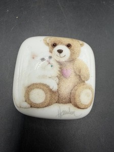 Vintage Otagiri Bob Harrison Design Japan Ceramic Cat Teddy Bear Trinket  Box 3”