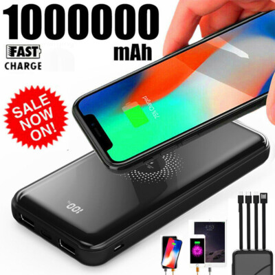 1000000mAh MagSafe Wireless Power Bank Backup External Battery Charger fr iPhone