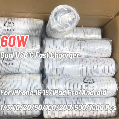 USB-C Cable Fast Charger Type C Charging Cord Lot For iPhone 15 16 Pro Android