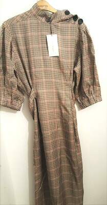 zara checked midi dress