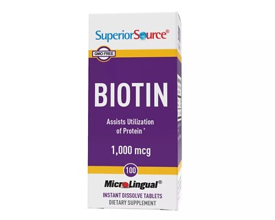 Superior Source Biotin 1,000mcg 100 Sublingual Tablet Fast Shipping