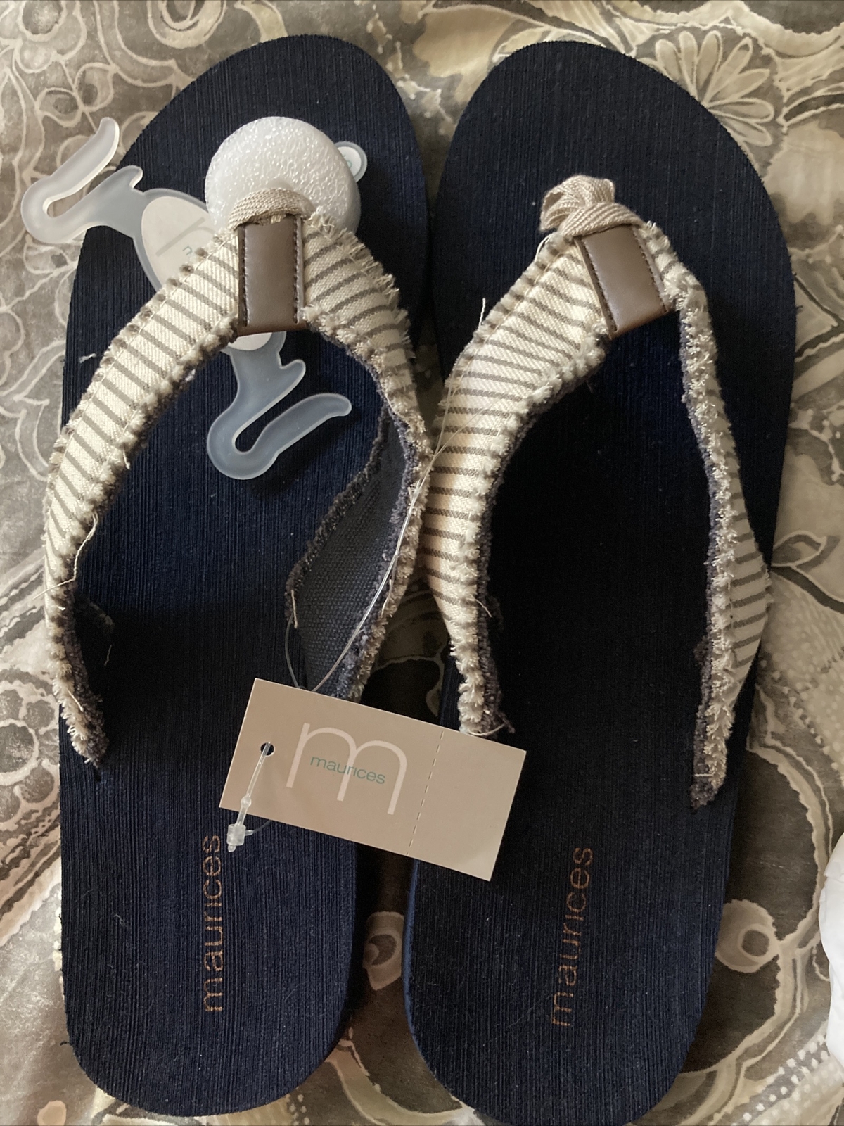 Maurices Women's Sandals, Navy/ Cream/Brown, Size 10, NWT | eBay