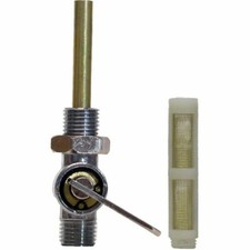 Petrol Fuel Tap British 1/2" Chrome with nut and reserve pipe