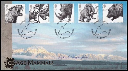 DR MICHAEL RAPPENGLUCK Signed 2006 GB Ice Age Animals Buckingham FDC