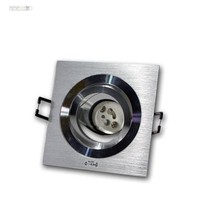 Einbauleuchte Eckig, Aluminium GebüRstet, Schwenkbar, GU10 230V Einbaustrahler