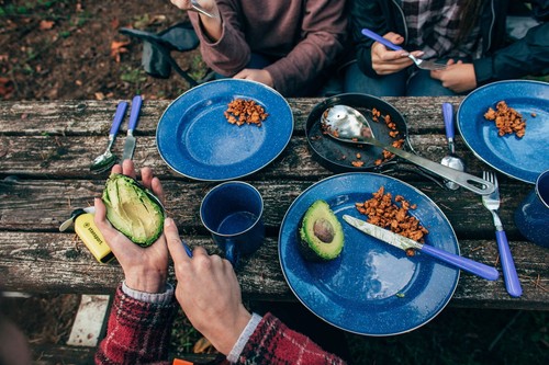 24-piece Enamel Camping Tableware Set Cookware Dinnerware Picnic BBQ Barbecue - Picture 13 of 21