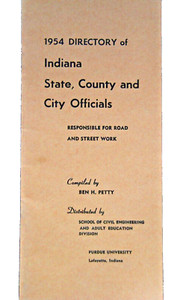 Indiana State Director Road Street Work Engineers Ben Petty 1954 Purdue