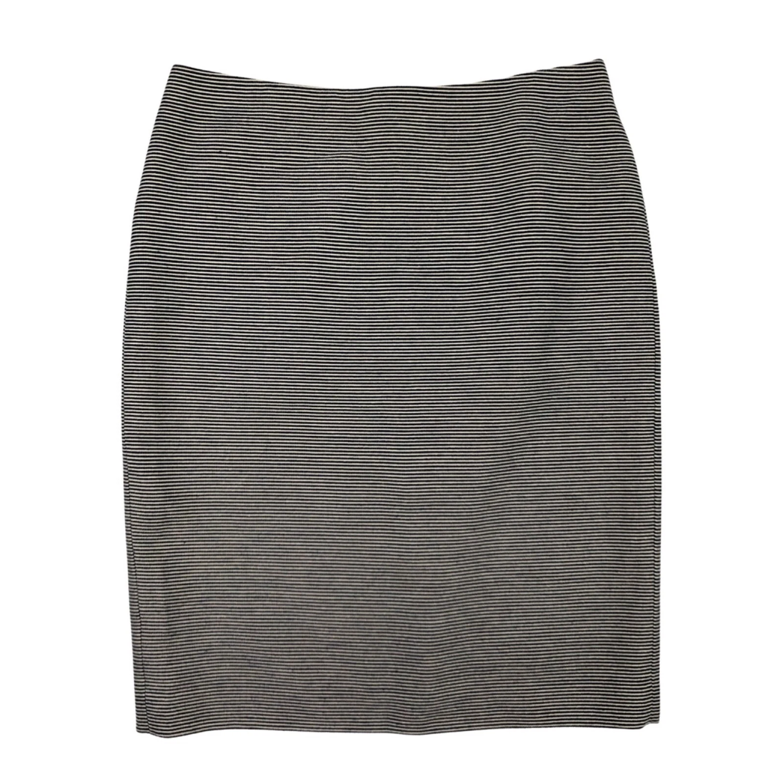 Talbots Skirt Size 6 NEW Navy Blue Striped Ribbed Cotton Straight Cut