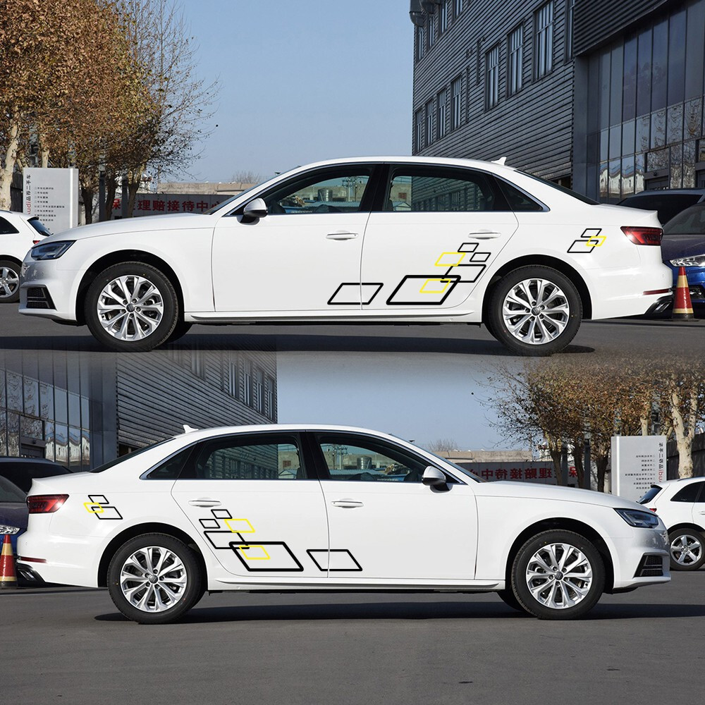 2pc DIY Car Styling Stickers Auto Both Side Body Sticker Vinyl Decal Accessories