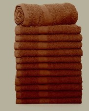 100 COTTON BROWN SALON TOWELS 1 DOZ 16X27" BT COLLECTION SALON QUALITY