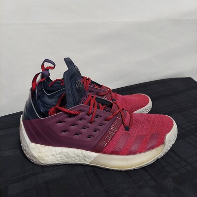 Adidas Harden Vol 2 Maroon Navy Basketball Shoes AH2124 Mens 7.5