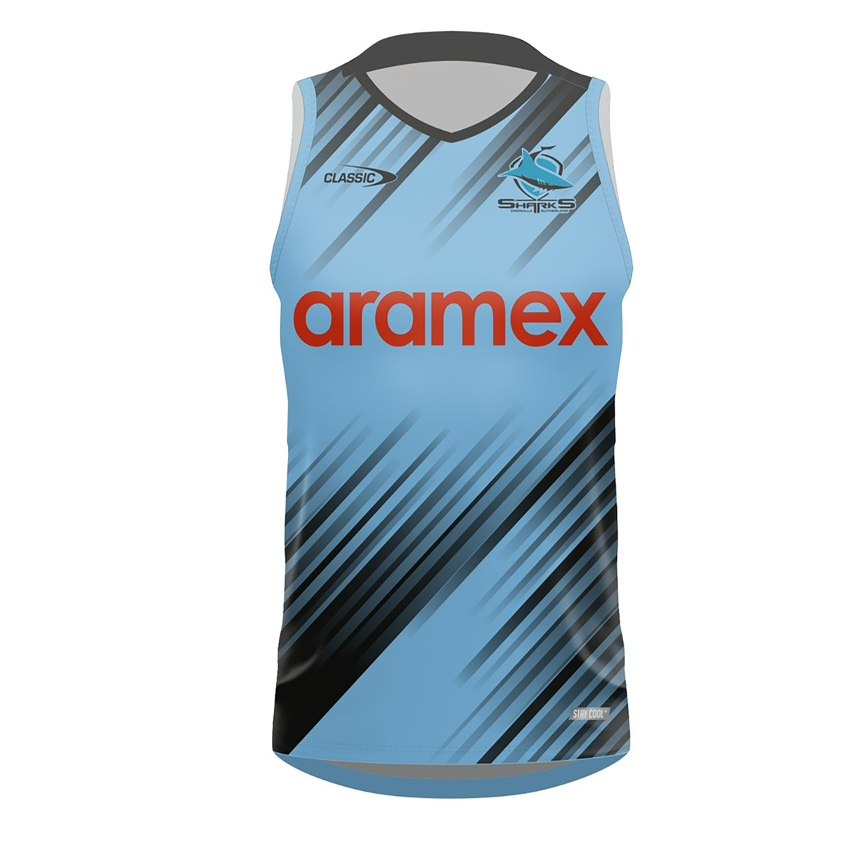NRL 2024 Training Singlet Cronulla Sharks Blue Adult Mens