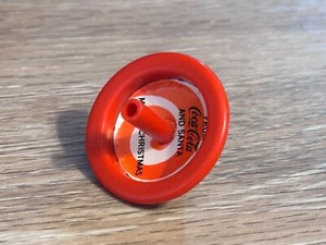 Coca Cola Coke Red Promo Christmas Spinning Top From and Santa Merry Christmas