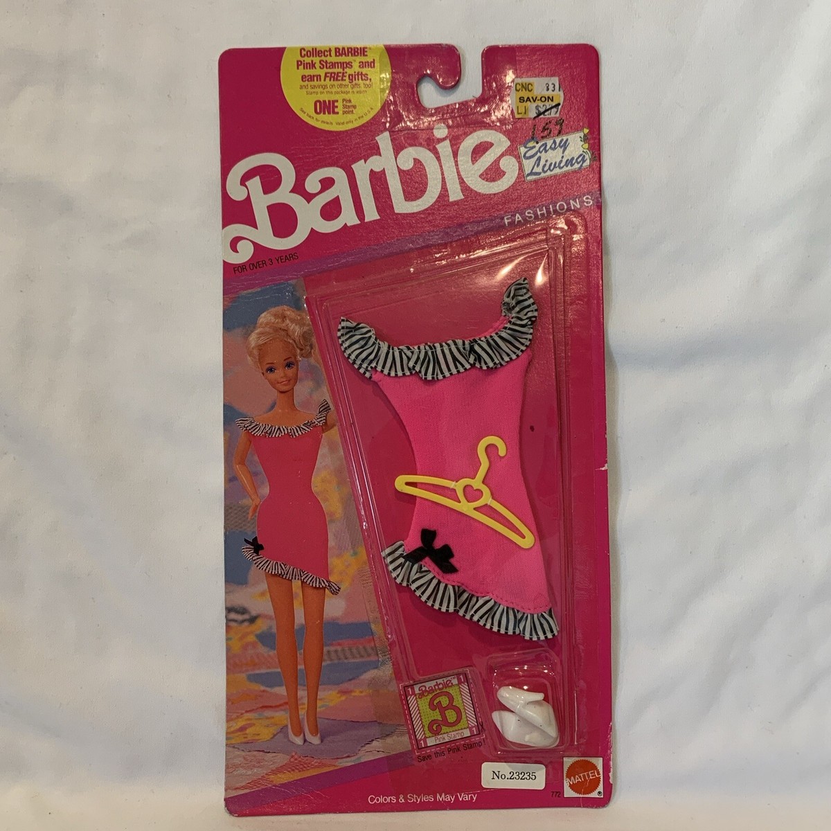 Vtg Mattel Barbie Easy Living Fashions 772 23235 Pink Dress W