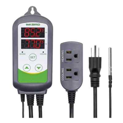 Ink Bird ITC308 Plug & Play Digital Temperature Heat Cool Controller Thermostat 