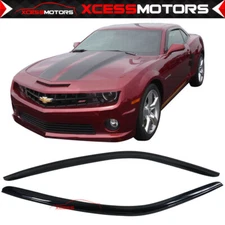 Fits 10-24 Chevy Camaro Acrylic Window Visors Slim Tinted Smoke Sun Rain Guards