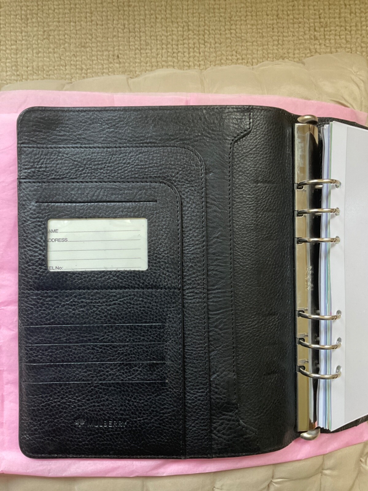 VGC Mulberry A5 BLACK PLANNER / Agenda / Filofax / Organiser