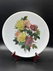 Antique 1887 Hand Painted Milk Glass Plate With Romantic Roses 9.75"