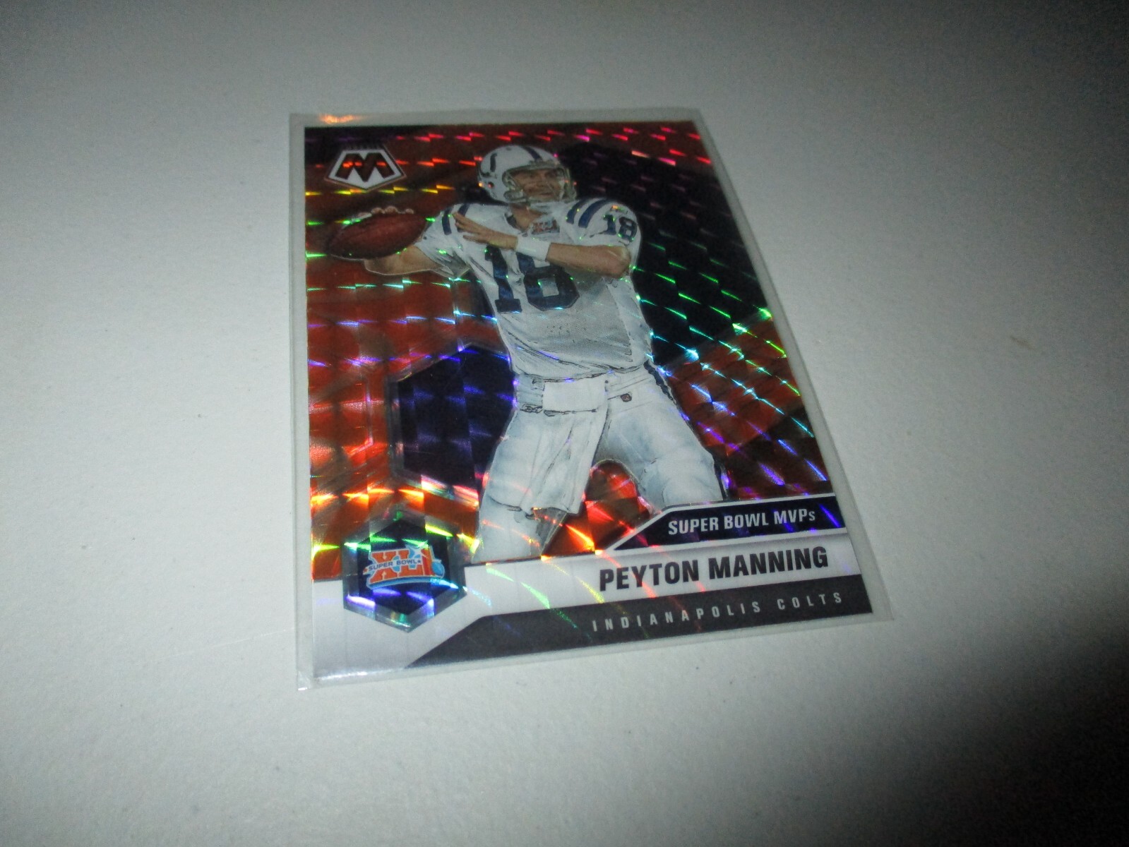 Peyton Manning 2021 Panini Mosaic Super Bowl MVPs Orange Reactive Prizm #287