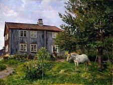 At the Farm Horse by G. Munthe Tile Mural Kitchen Wall Backsplash Ceramic 10x8