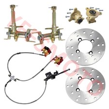 Set of Go Kart Front Steering Knuckle Wheel Hub Brake Caliper Master Cylinder US