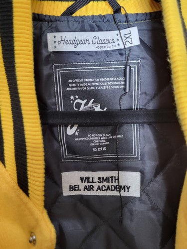 Rare Headgear Classics Bel-Air Academy 1990 Will Smith #14 Varsity Jacket 2XL - Picture 2 of 11