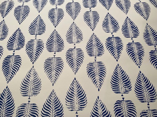 3 Rolls PETER FASANO 84020 Piccha Indigo Hand Screen Print Wallpaper $600 Retail - Picture 3 of 24
