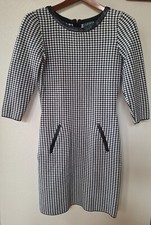 Lauren Ralph Lauren Womens Knee-length Houndstooth Black White Dress Size XS