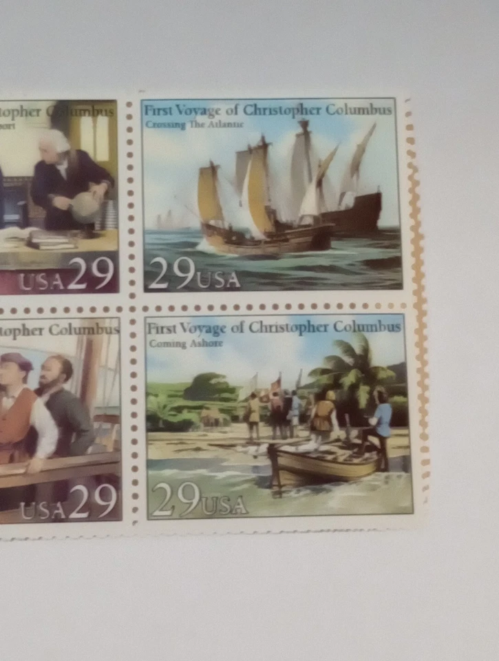 29 CENT MINT NH VOYAGE OF COLUMBUS STAMP BLOCK FV 1.16 CV 6.25 SC 2620-23 - Image 3 of 4