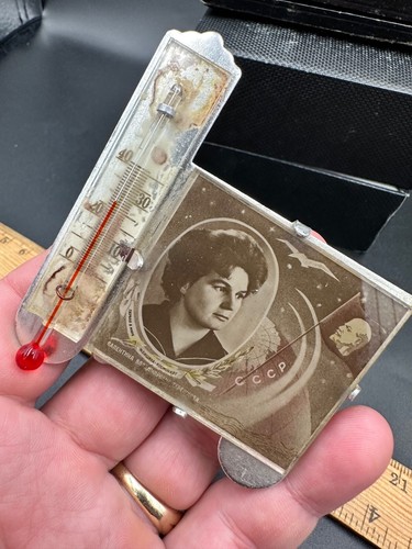 R 1960s soviet Space THERMOMETER table souvenir First woman cosmonaut Tereshkova - Bild 4 von 20