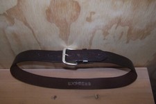 Express Genuine Italian Tooled Leather Belt Black Silver Tone Buckle SZ SM