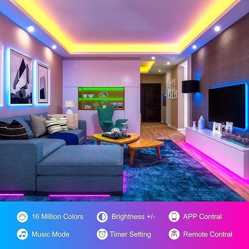 RGB 5050 LED Strip Lights 1M-20M – Colour Changing Light Strip - App & Remote - Picture 8 of 12