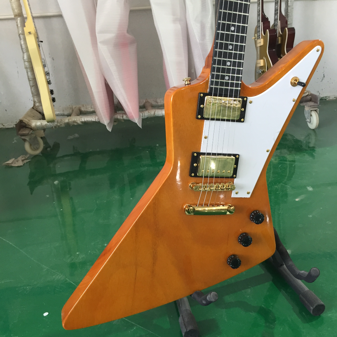 Explore Solid Body Electric Guitar Ebony Fretboard Gold Hardware Free