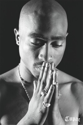 Tupac Shakur - Framed Music Poster (2Pac - Topless / Pray) (Size