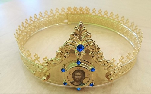 Orthodox Christian Byzantine Wedding Crowns Goldplated (pair of 2) FREE SHIPPING - Picture 2 of 10